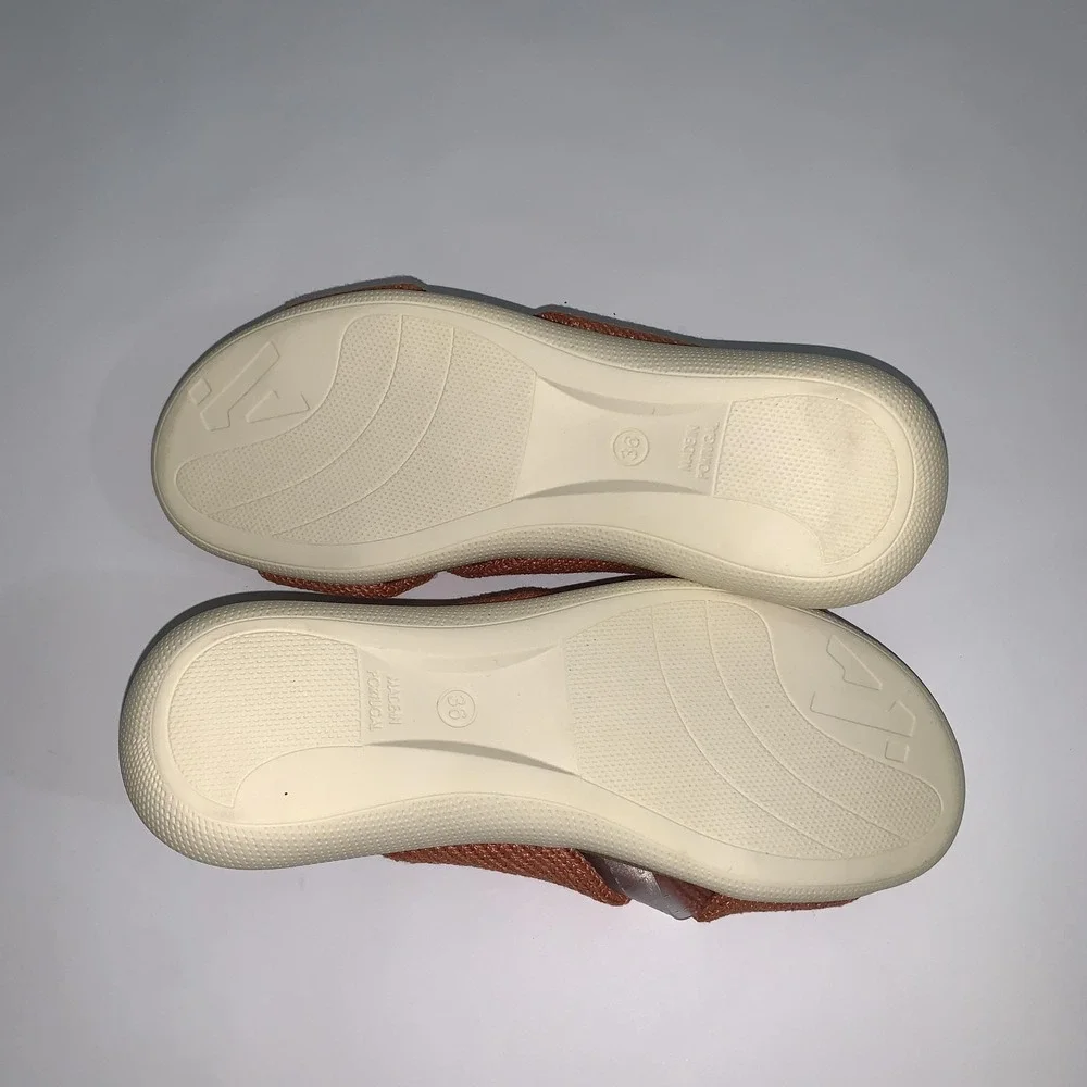 Arcopedico Sandals Womens Size 5 Orange Synthetic Slide Comfort Cork Footbed